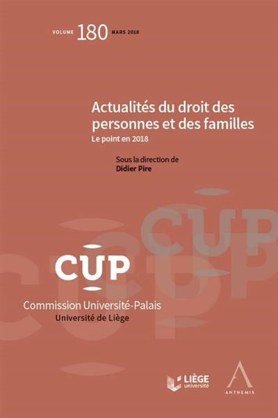 Actualites du droit des personnes et des familles 2018