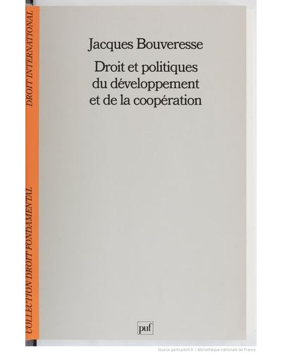 Droit et politique du développement et de la coopération