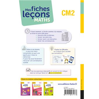 De l'école à la maison - Maths CM2 Ed. 2022 - Mes fiches Leçons de Maths + exercices numériques
