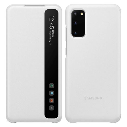 Samsung Clear View Cover EF-ZG980 - Protection à rabat pour téléphone portable - blanc - pour Galaxy S20, S20 5G