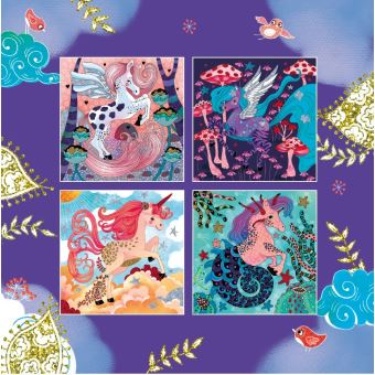 Cartes à pailleter - Chevaux magiques