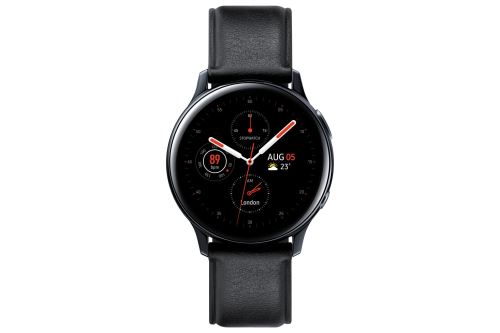 Samsung Galaxy Watch Active 2 - 40 mm - acier inoxydable noir - montre intelligente avec bande - cuir - noir - affichage 1.2"" - 4 Go - Wi-Fi, NFC, Bluetooth - 37 g État correct - Samsung reconditionné disponible sur Fnac