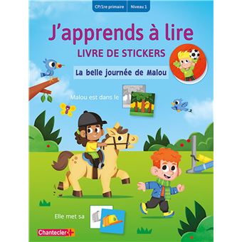 J'apprends à lire livre de stickers - La belle journée de Malou (CP/1re primaire - Niveau 1)