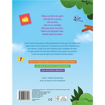 J'apprends à lire livre de stickers - La belle journée de Malou (CP/1re primaire - Niveau 1)