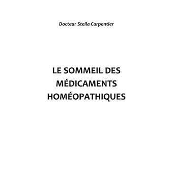 Le sommeil des médicaments homéopathiques