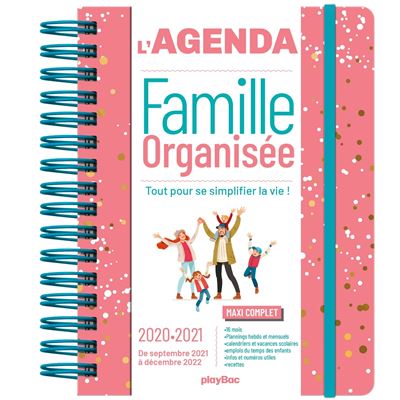 Agenda de la famille organisée 2021 (de sept. 2020 à déc. 2021) s'organiser n'a jamais été aussi sim