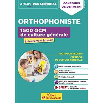 Concours Orthophoniste 1 500 Qcm De Culture Generale Concours 2020 2021 Broche Melanie Hoffert Achat Livre Fnac
