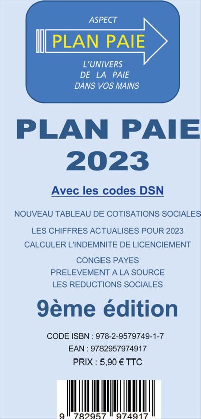 Plan Paie 2023 L'Univers De La Paie Dans Vos Mains, 9ème édition ...