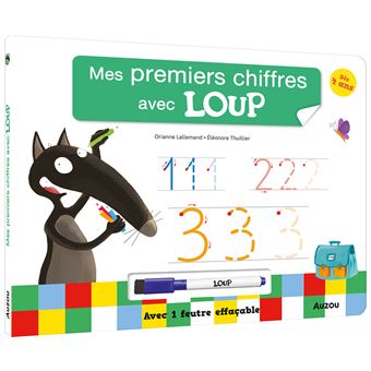 Livre ardoise - mes premiers chiffres avec loup