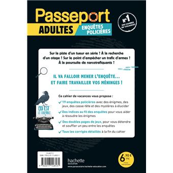 Passeport Adultes Enquêtes policières - Cahier de vacances 2023