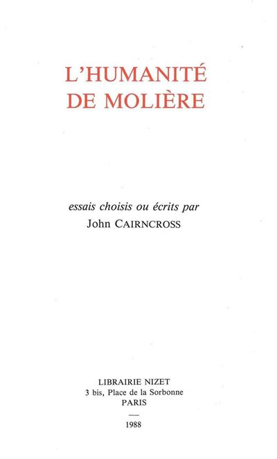 L' Humanité de Molière
