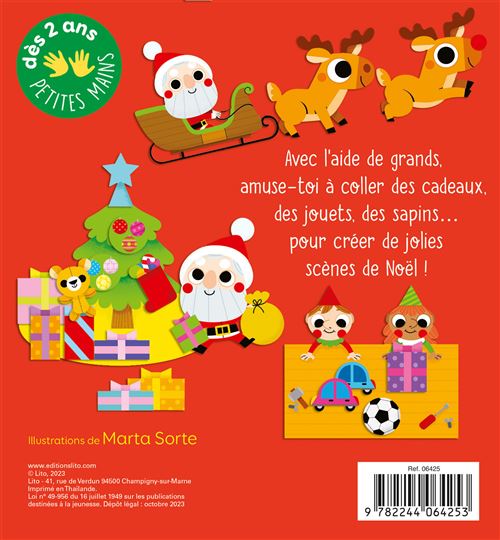 Avec mes gommettes, je crée - de jolis pères noël, sapins