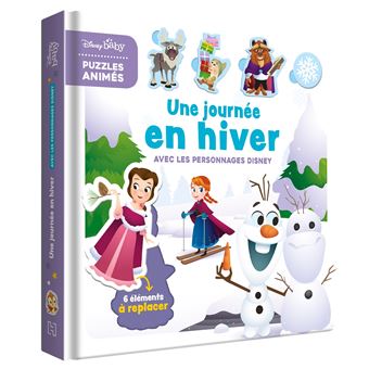 DISNEY BABY - Mes premiers Pas - Puzzles animés - Une journée en hiver avec les personnages Disney