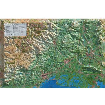Carte en relief du Gard