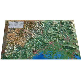Carte en relief du Gard