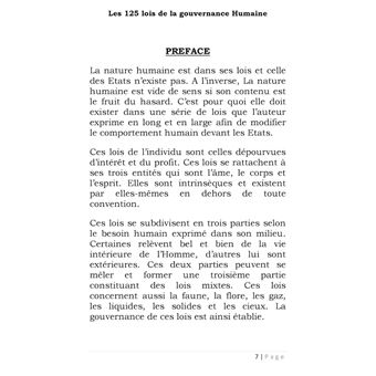 Les 125 lois de la gouvernance humaine