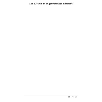 Les 125 lois de la gouvernance humaine