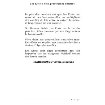 Les 125 lois de la gouvernance humaine