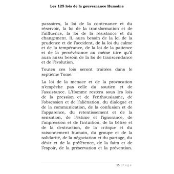 Les 125 lois de la gouvernance humaine
