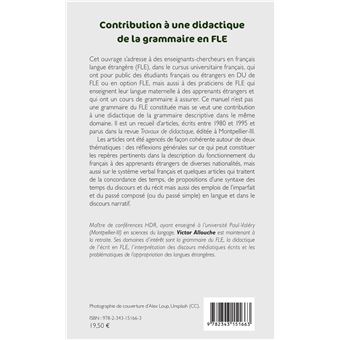 Contribution à une didactique de la grammaire en FLE