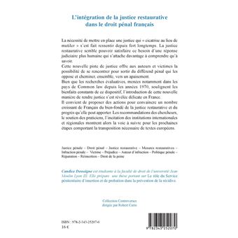 L'intégration de la justice restaurative dans le droit pénal français