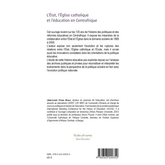 L'État, l'Église catholique et l'éducation en Centrafrique