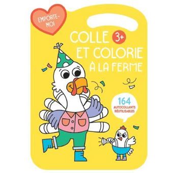 3+ jaune Colle et colorie