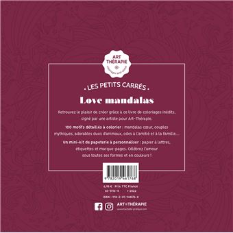 Les Petits carrés d'Art-thérapie Love Mandalas