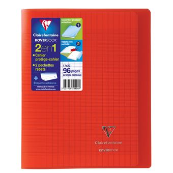 Cahier De 96 Pages A5 Seyes Clairefontaine Koverbook 17 X 22 Cm Rouge Cahier Grand Format Achat Prix Fnac