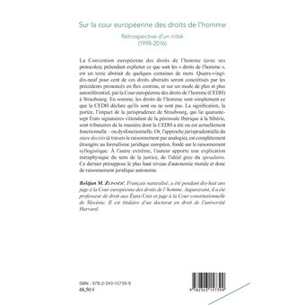 Sur la cour européenne des droits de l'homme