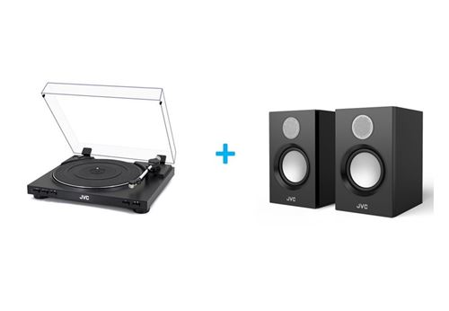 Pack vinyle JVC AL F55B + 2 enceintes amplifiées JVC SP F56B - vue 1