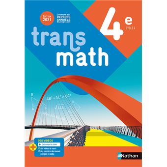 Transmath Mathématiques 4e - Manuel élève 2021
