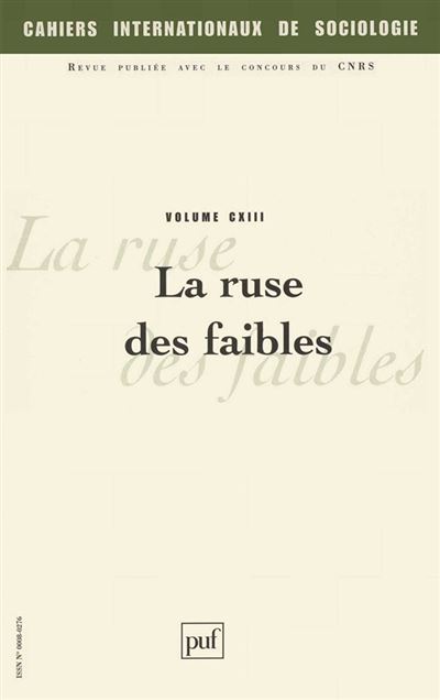 Cahiers intern. de sociologie 2002, vol. 113