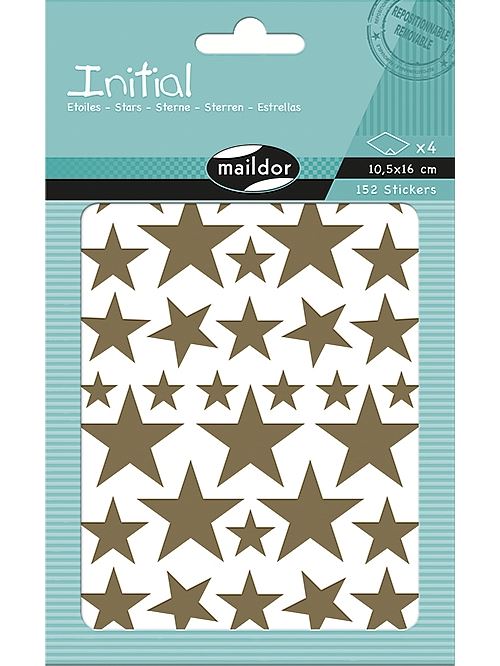 Set de 4 planches de gommettes A6 Maildor Initial Etoiles