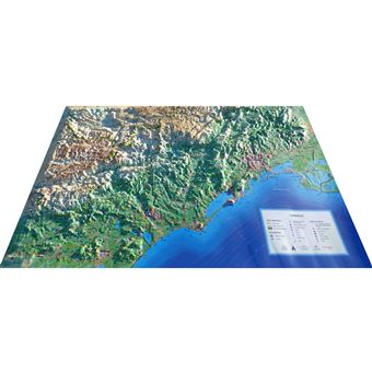 Carte en relief de l'Hérault