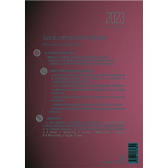 Code des entreprises en difficulté 2023