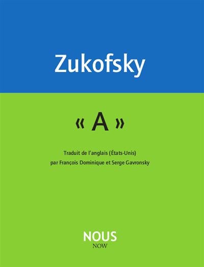 A - Louis Zukofsky - broché