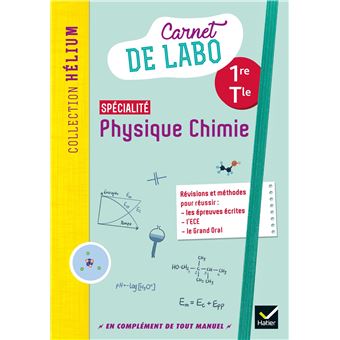 Physique chimie 1re/Tle - Éd. 2020 - Carnet de labo élève