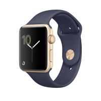 Apple Watch Series 1 38 mm Boîtier en Aluminium Or avec Bracelet Sport Bleu Nuit