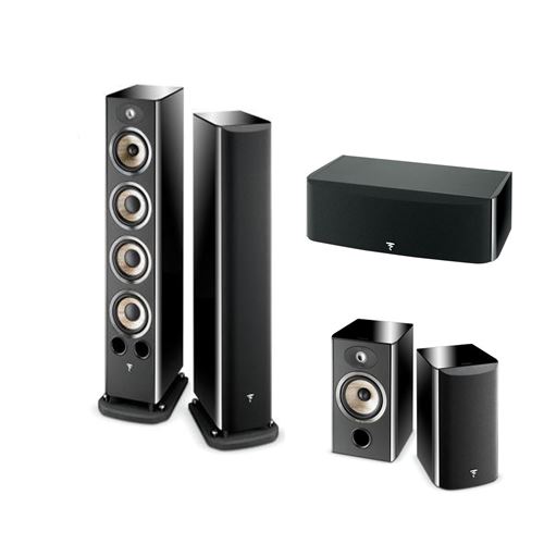 Enceinte colonne Focal Aria 936 Black High Gloss Vendue par paire + Enceinte Focal Aria CC900 Black High Gloss + Enceinte Bibliothèque Focal Aria 906 Black High Gloss