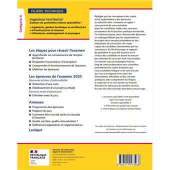 Ingénieur territorial 2022. Examen spécialités I