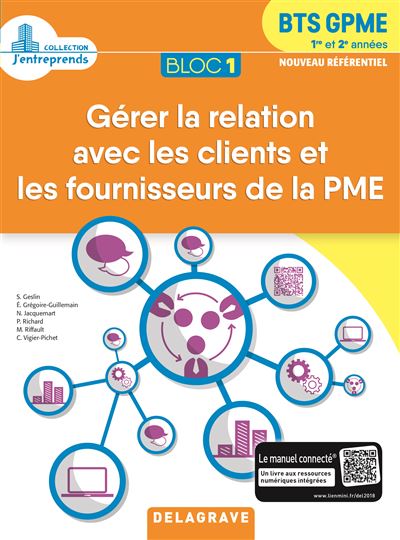 Bloc 1 Gérer la relation avec les clients et les fournisseurs de la PME BTS GPME SAM  1ère et 2ème années
