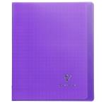 Cahier Clairefontaine Koverbook protège-cahier piqué polypro 96 pages Séyès 17 x 22 cm Violet Transparent