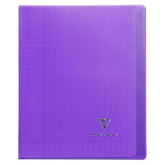 Cahier Clairefontaine Koverbook protège-cahier piqué polypro 96 pages Séyès 17 x 22 cm Violet Transparent