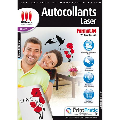Micro Application papier autocollant Laser Photo A4