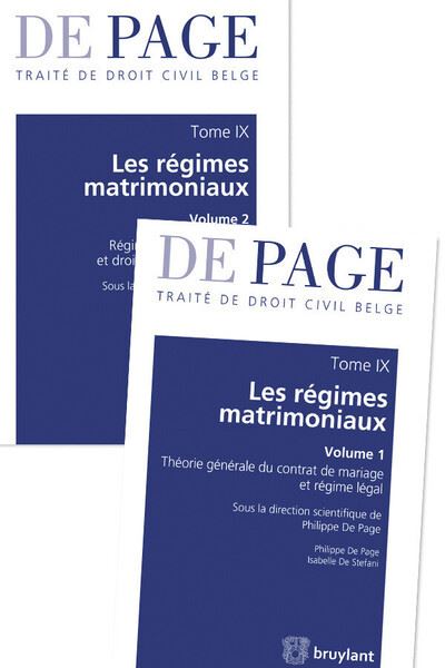 Traité de droit civil belge - Tome IX : Les régimes matrimoniaux