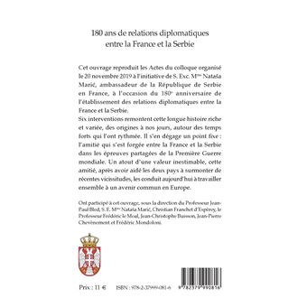 180 ans de relations diplomatiques entre la France et la Serbie