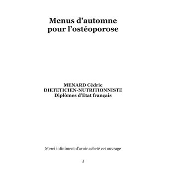 Menus d'automne pour l'ostéoporose