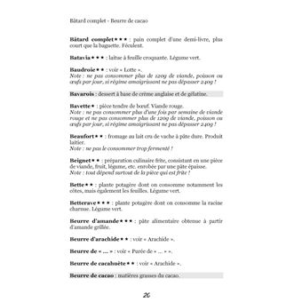 Dictionnaire alimentaire de la goutte
