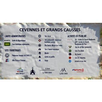 Carte en relief des Cévennes et Grands Causses